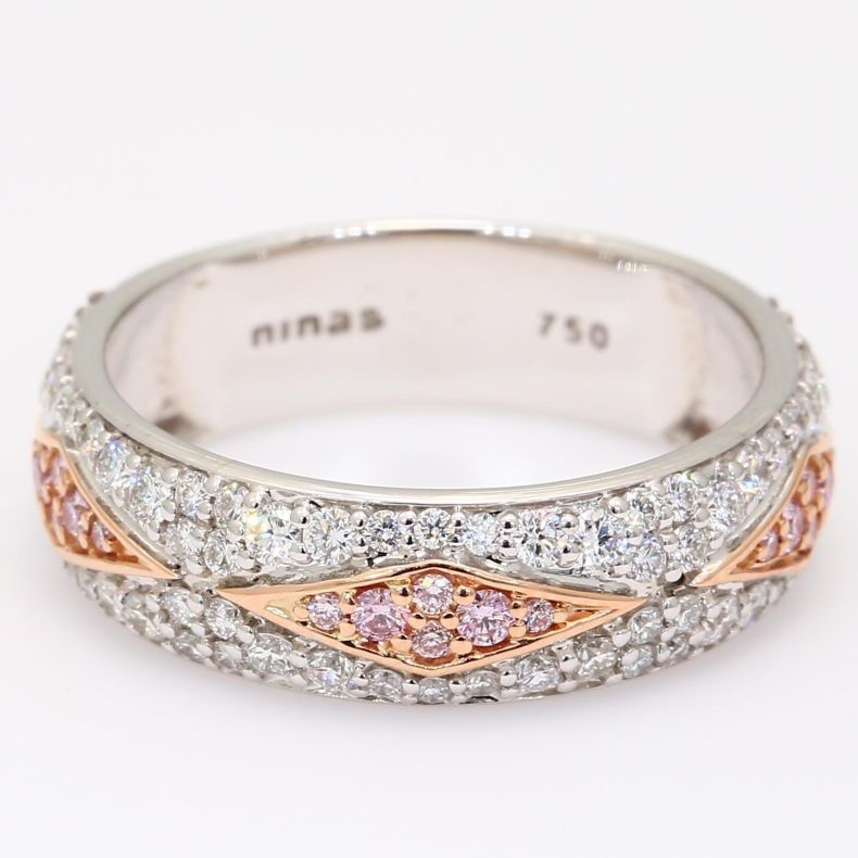 Evia Argyle pink and white diamond ring