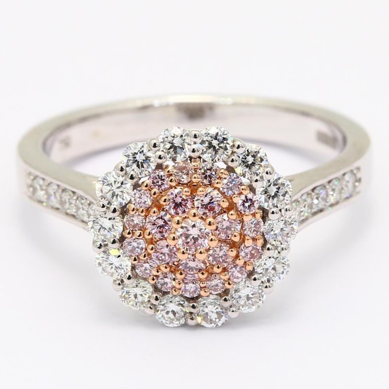 Jadore Argyle pink diamond halo ring
