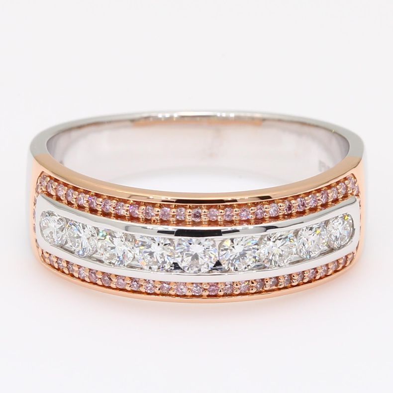 Arabella Argyle purplish pink diamond band ring