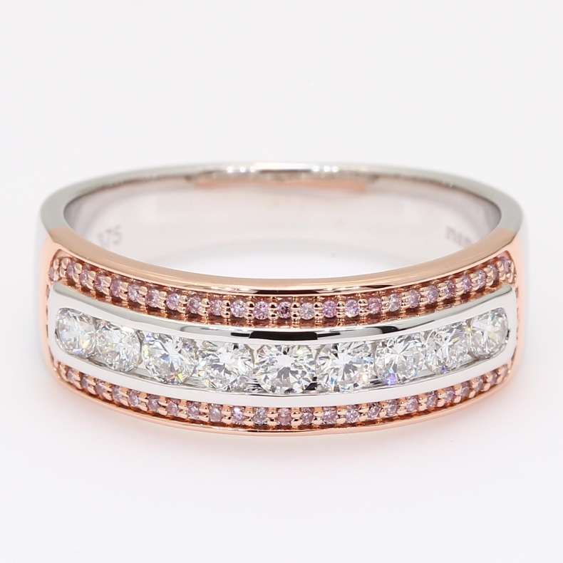 Arabella Argyle purplish pink diamond band ring