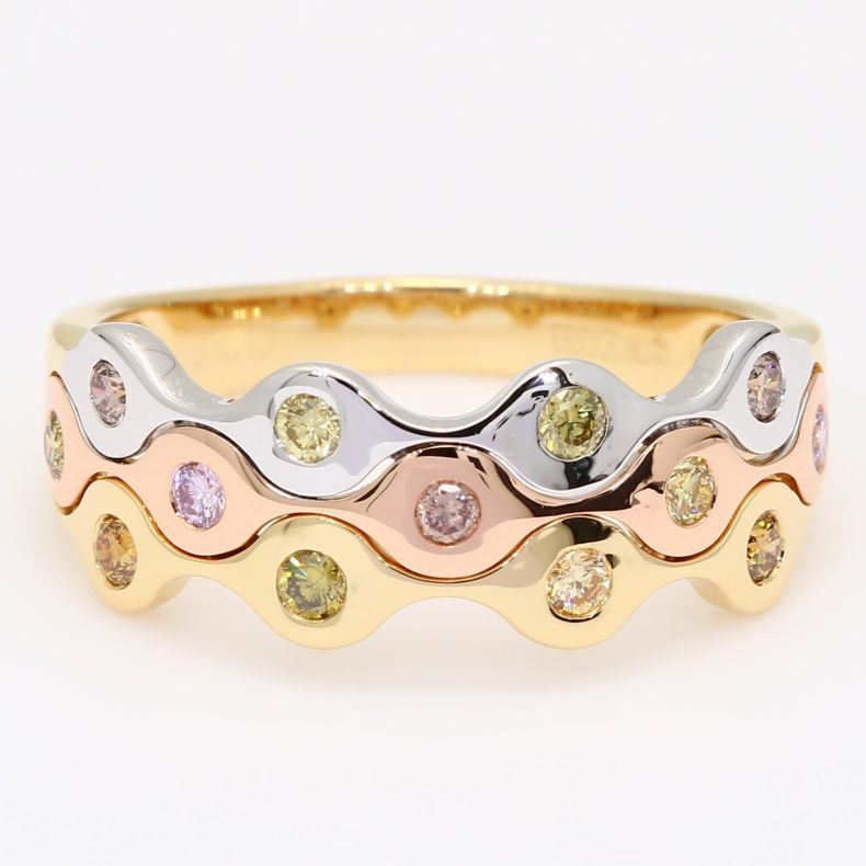 Volare rainbow diamond band ring