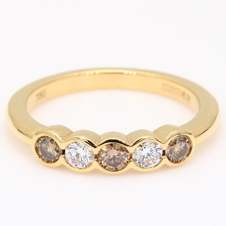 Aurelia champagne and white diamond ring