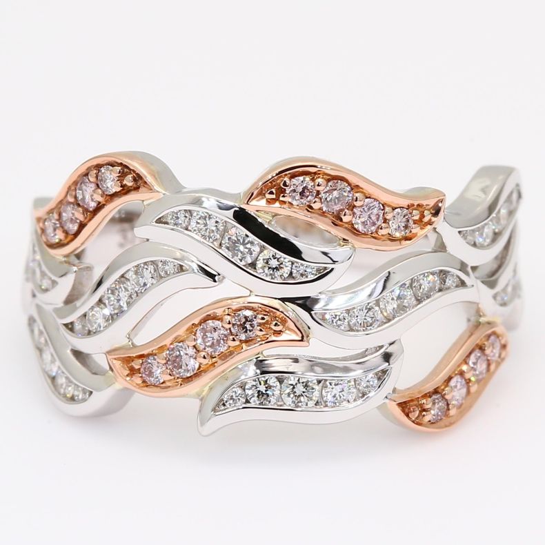 Nexus Argyle pink champagne and white diamond dress ring