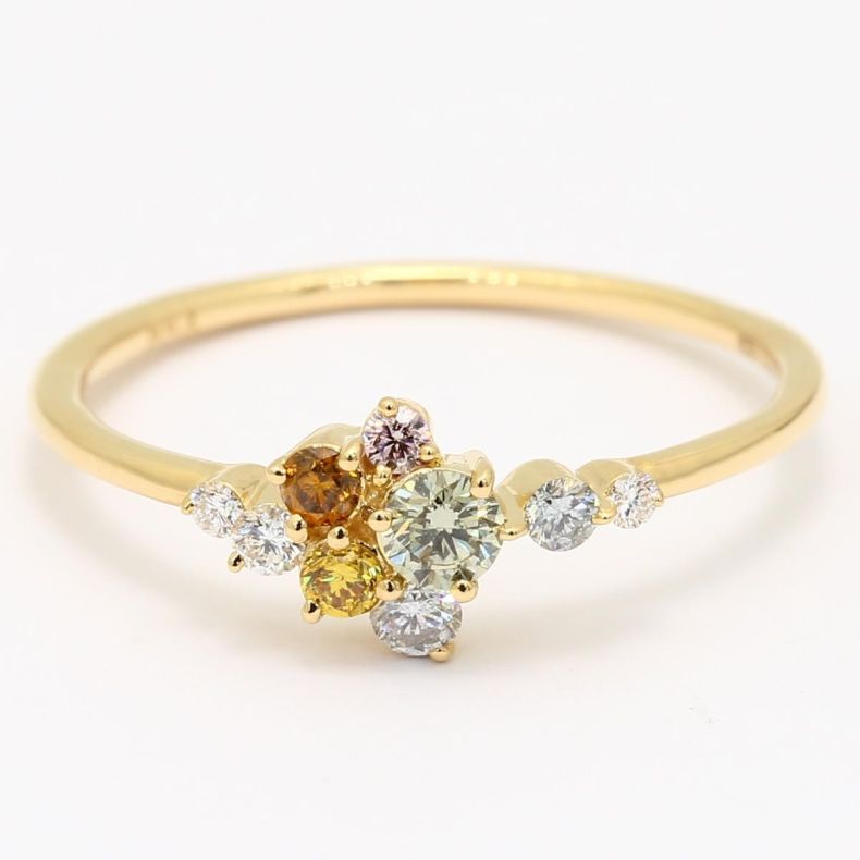 Festiva coloured diamond cluster ring
