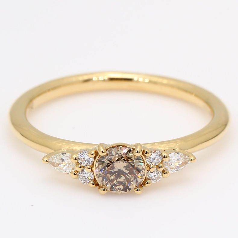 Cedar champagne and white diamond ring
