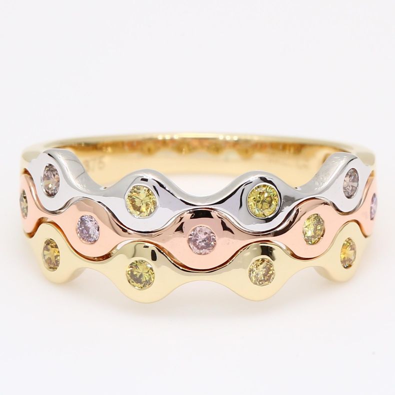 Volare rainbow diamond band ring