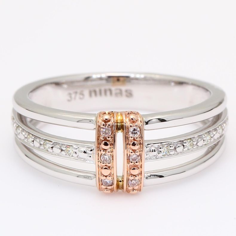 Francesca Argyle light pink champagne and white diamond dress ring