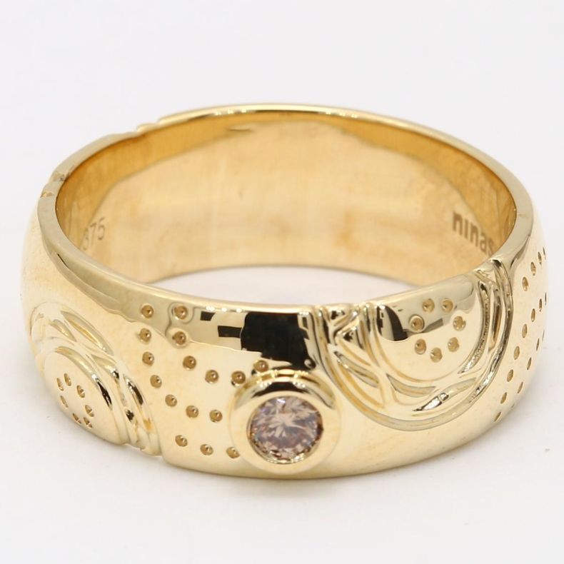 Oasis champagne diamond etched ring
