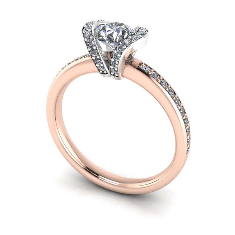 Moore half halo diamond engagement ring