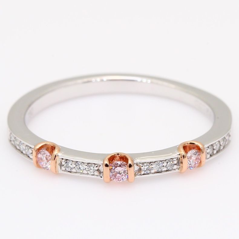 Trio Argyle pink and white diamond wedding ring