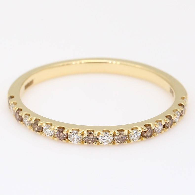 Medley champagne and white diamond stackable ring