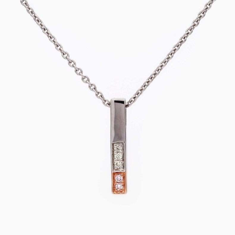 Nolita Argyle light pink champagne and white diamond drop bar pendant