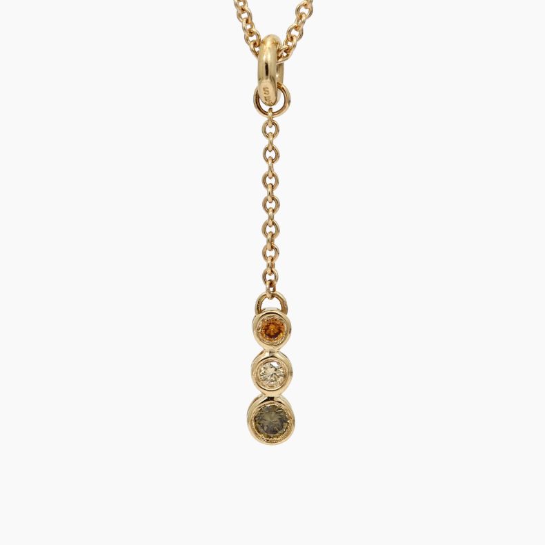 Cosmos rainbow diamond lariat drop necklace