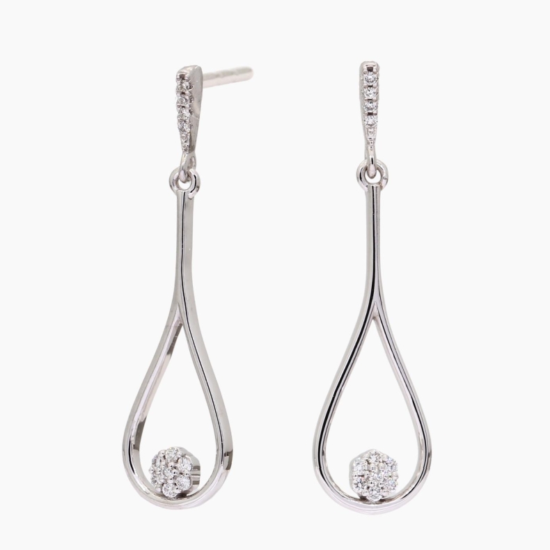 Telia white diamond drop earrings