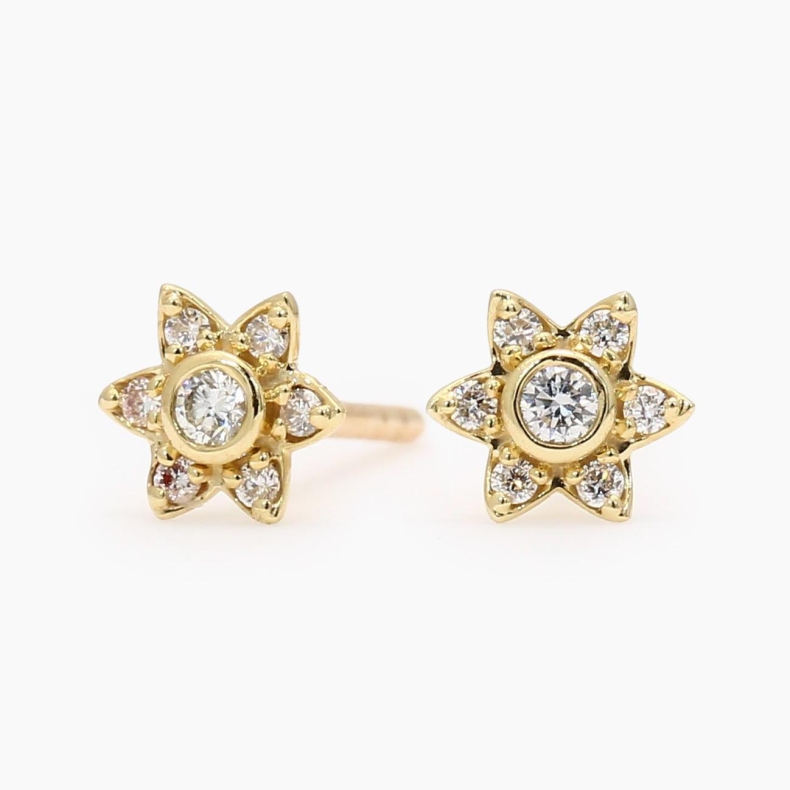 Twinkle white diamond halo stud earrings