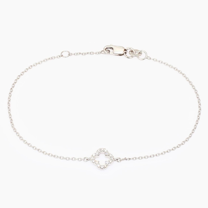 Clover white diamond bracelet