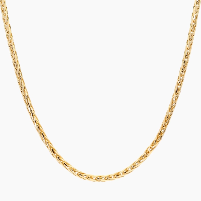 50cm 9 karat yellow gold wheat link chain