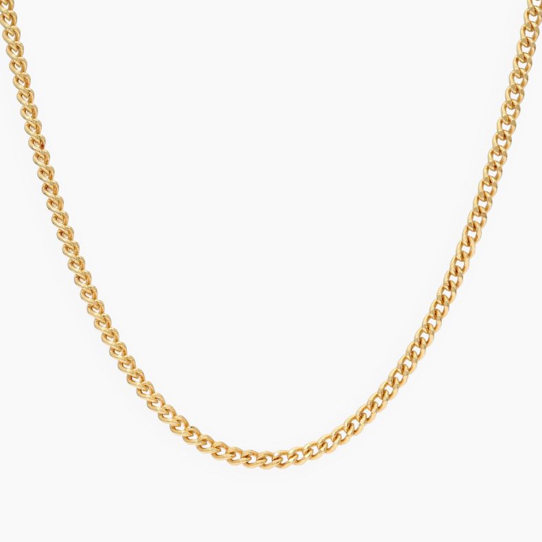 51cm 18 karat yellow gold diamond cut curb chain