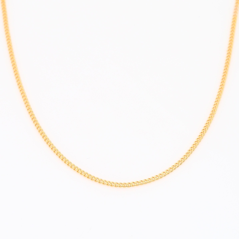 45cm 9 karat yellow gold diamond cut curb chain