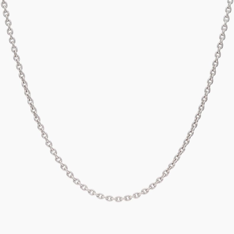45cm 9 karat white gold trace chain