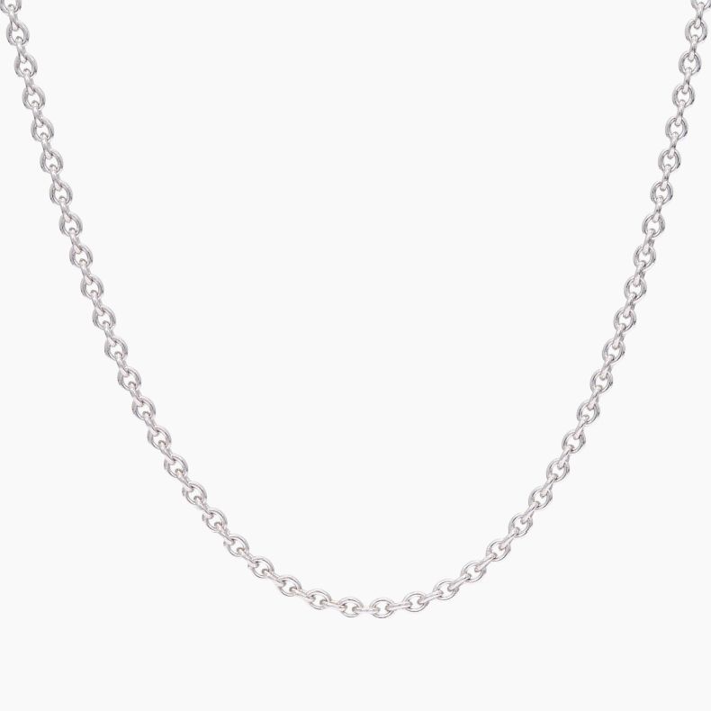 45cm 18 karat white gold trace chain