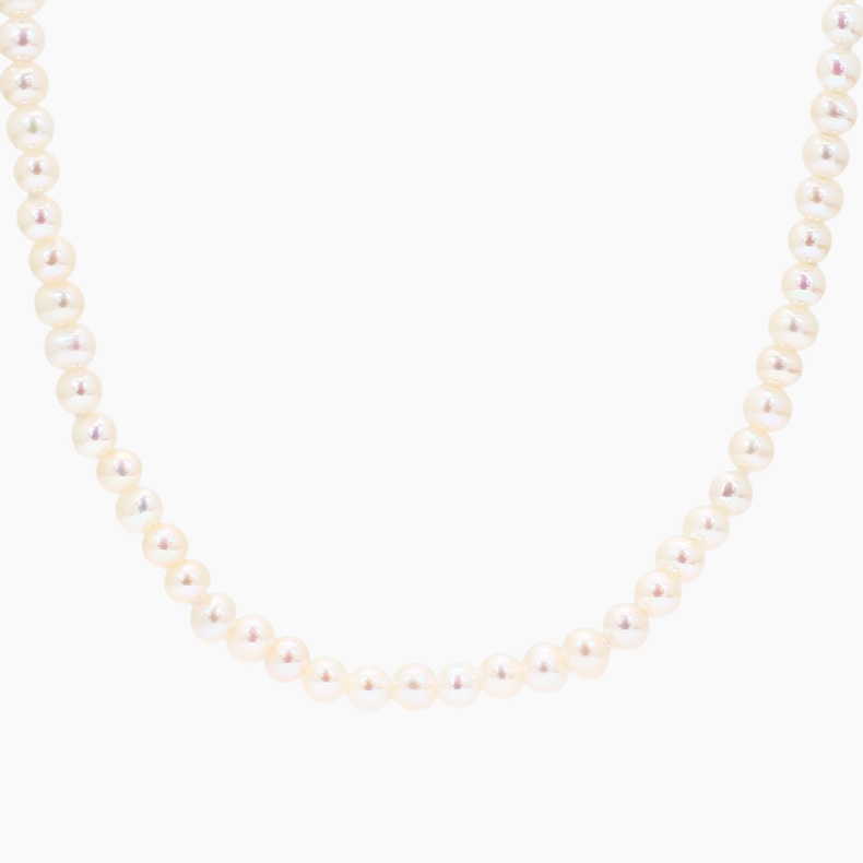 Sandi oval freshwater white pearl strand necklace