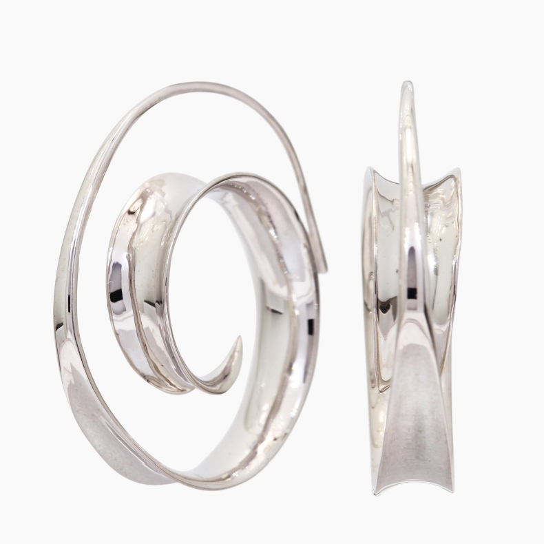 Curl spiral curl hoop earring