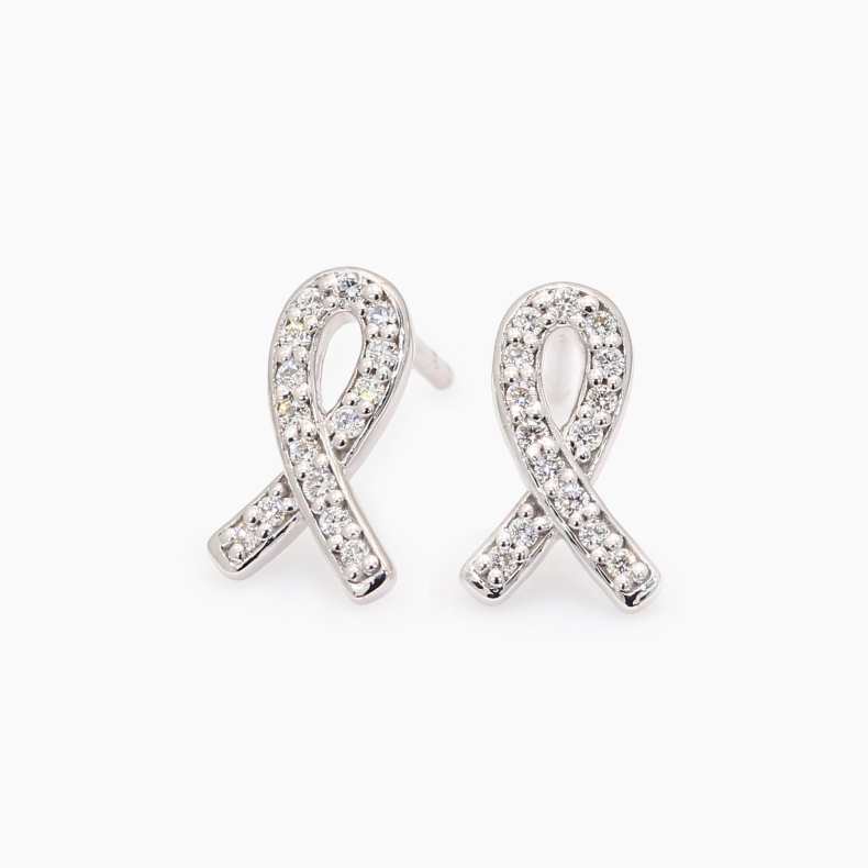White Ribbon Foundation Debra white diamond earrings