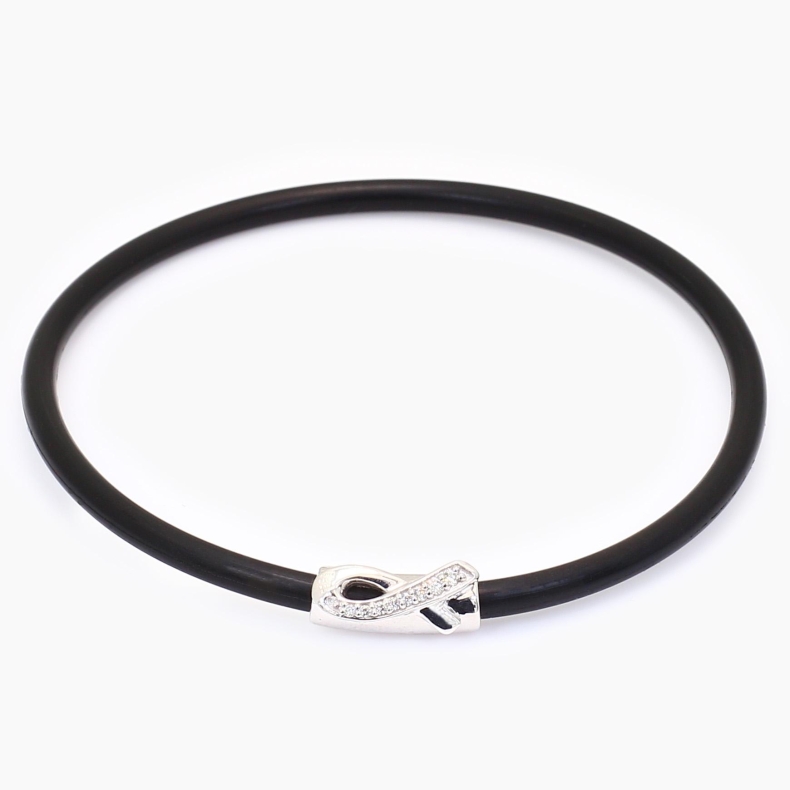 White Ribbon Foundation Turner white diamond neoprene bracelet