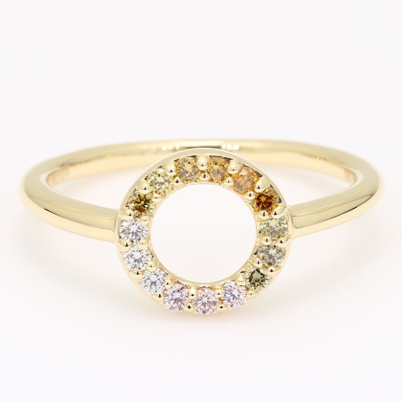 Flight rainbow diamond circle ring