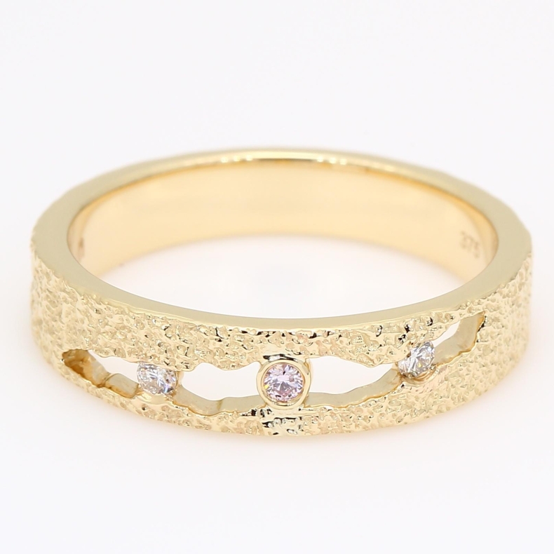 Katherine Argyle pink and white diamond textured ring