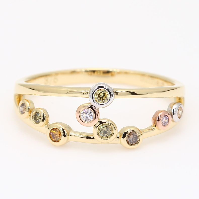 Confetti rainbow diamond ring