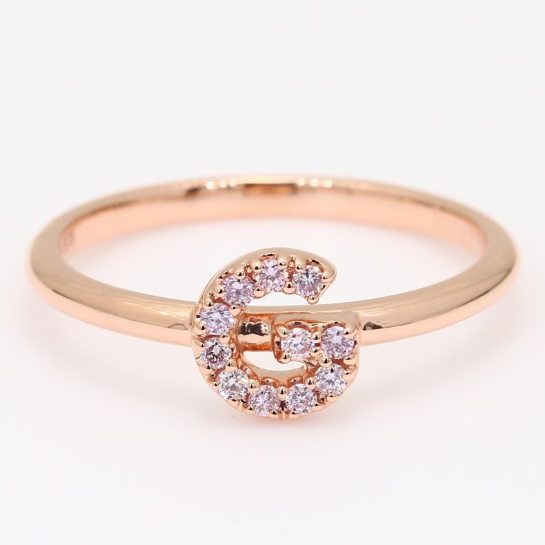 Love Letter G fancy purple diamond ring