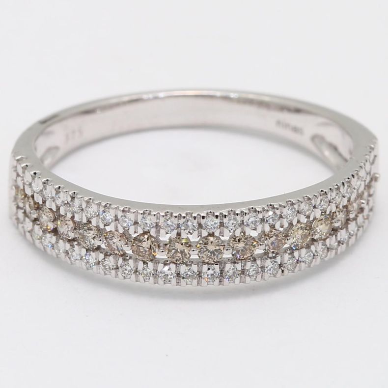 Leah Champagne and White Diamond Ring