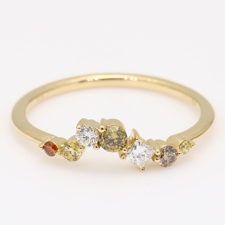 Enigma rainbow diamond stackable ring