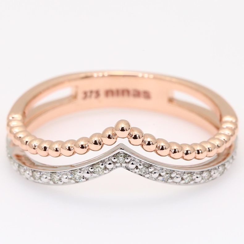 Vela white diamond curved band ring
