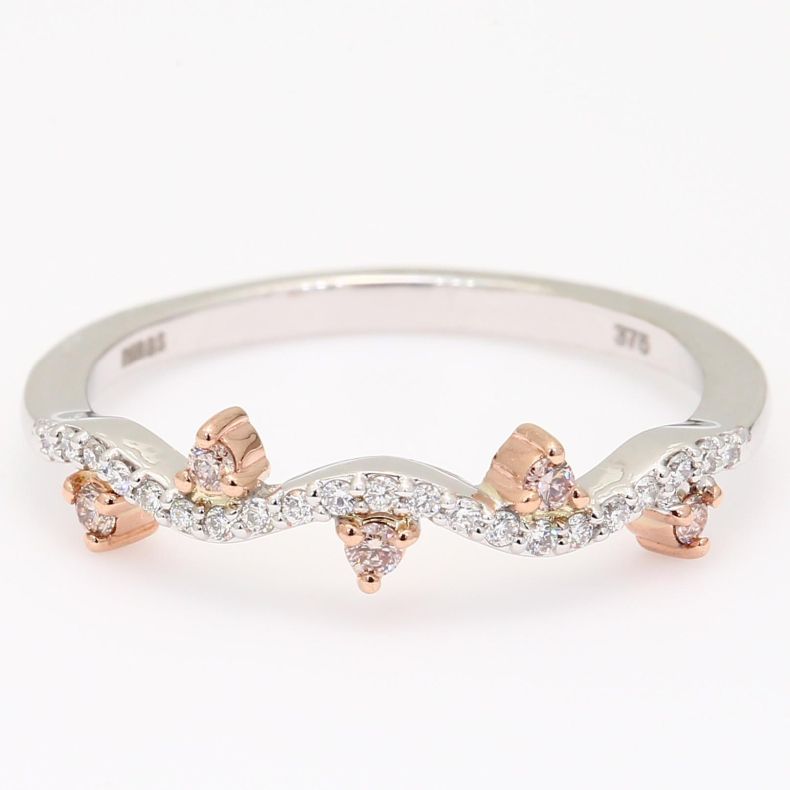 Raya white and Argyle pink-champagne diamond ring