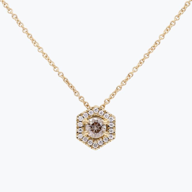 Apiary champagne diamond necklace