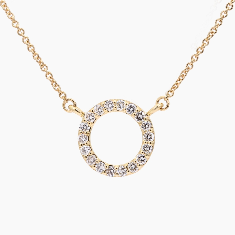 Flight white diamond circle necklace