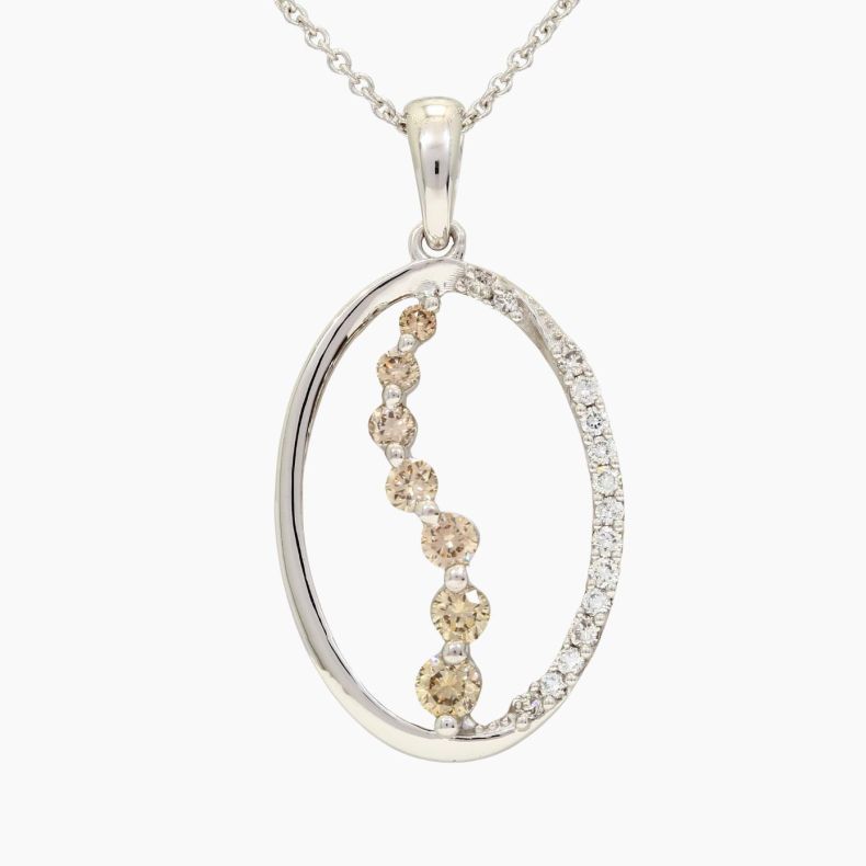 Kylie champagne and white diamond necklace
