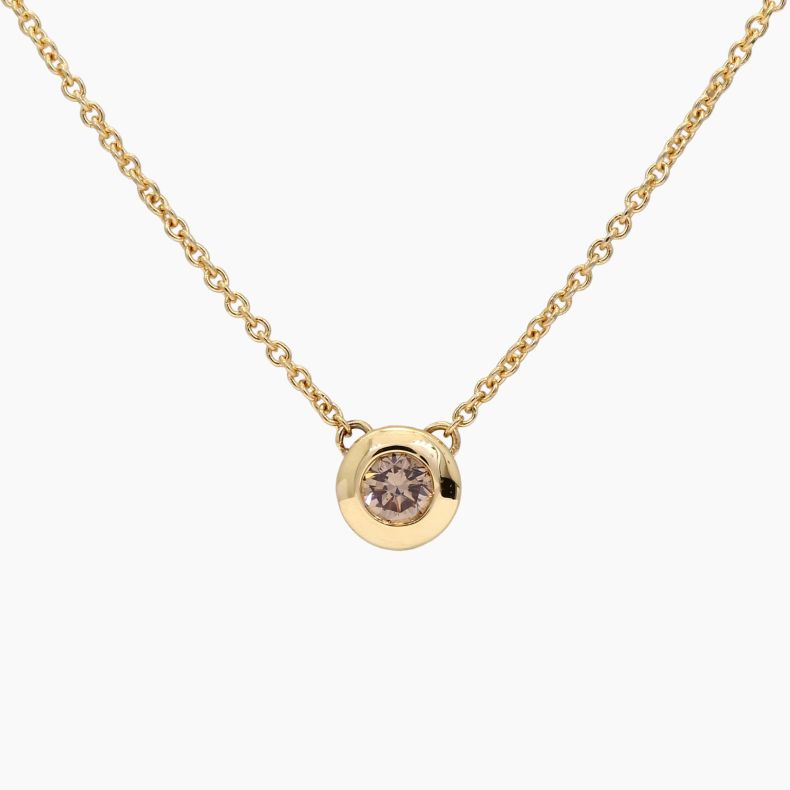 Lumiere 0.20 carat bezel-set champagne diamond necklace