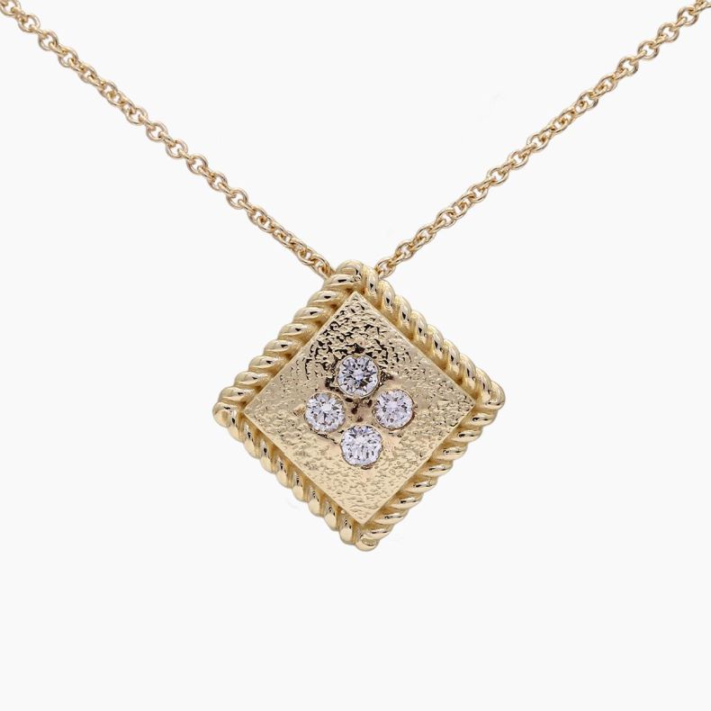 Tenille white diamond square necklace