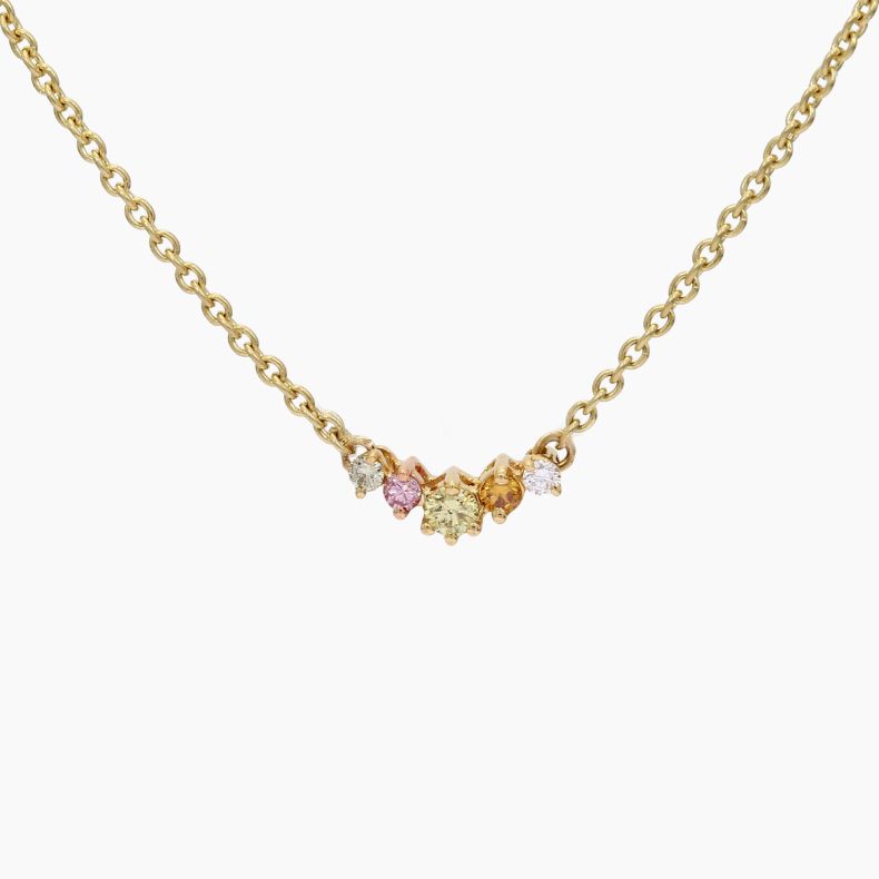 Celestial rainbow diamond necklace