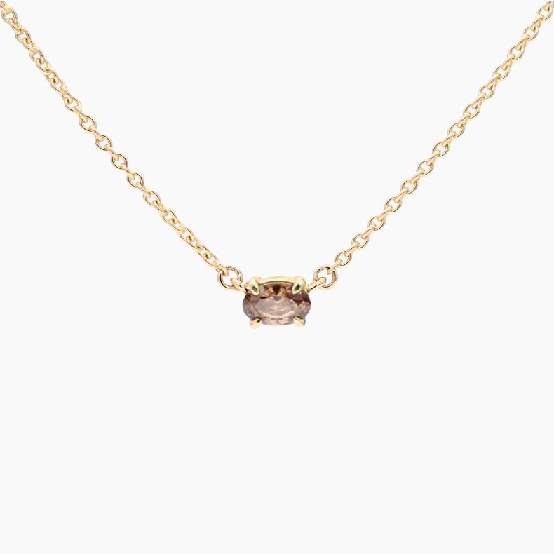 Ellipse oval-cut champagne diamond necklace