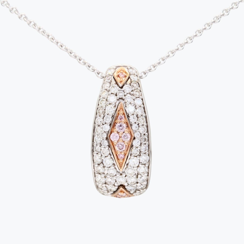 Evia Argyle pink and white diamond necklace