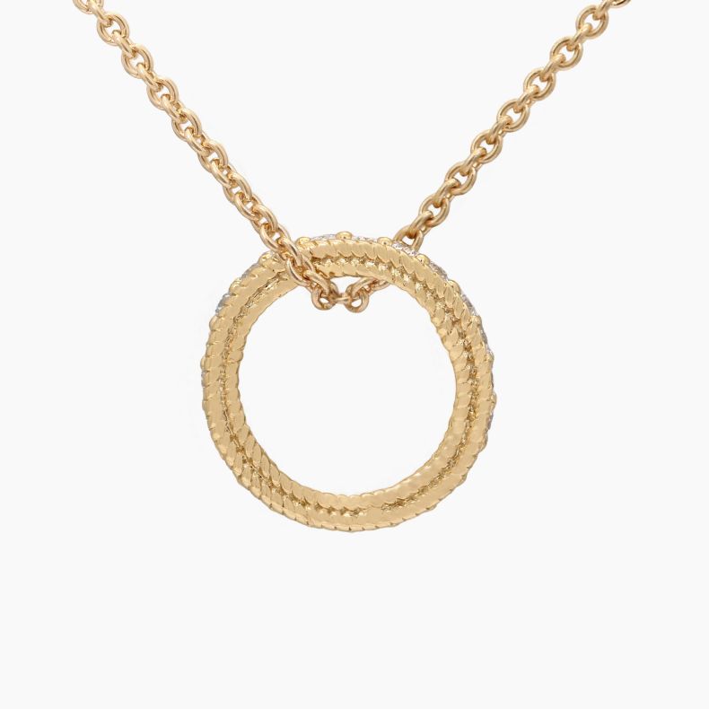 Indiana white diamond circle necklace