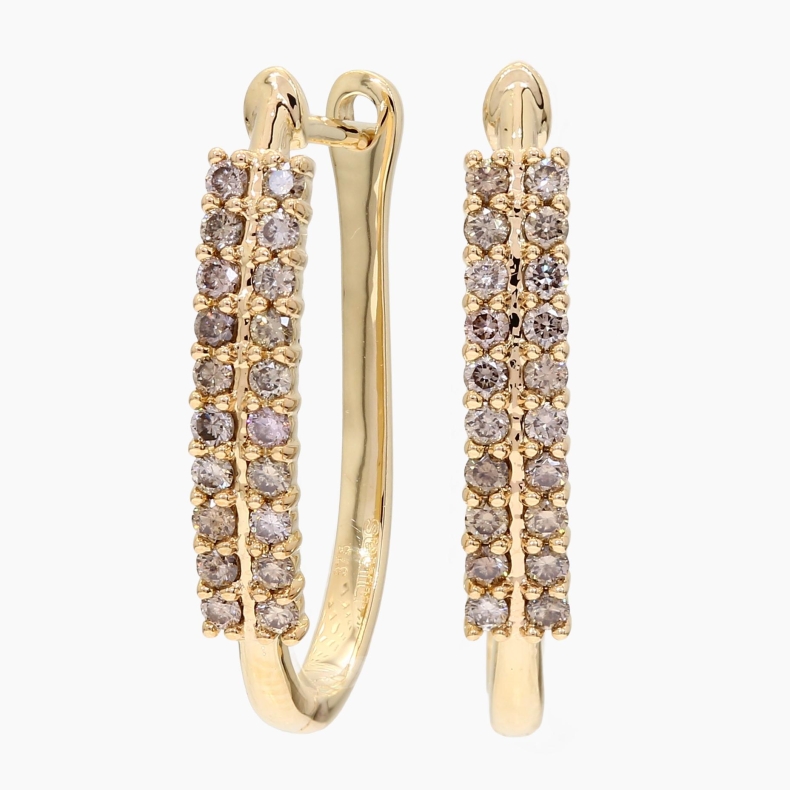Lyric champagne diamond hoop earrings