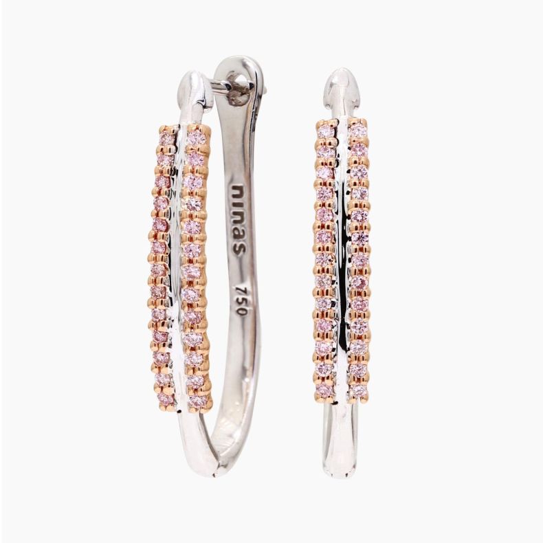 Lyric Argyle pink diamond hoop earrings