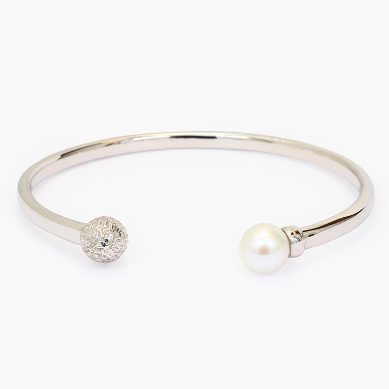 NXT Hamelin quandong and white freshwater pearl cuff bracelet