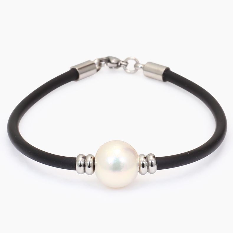Kai white freshwater pearl neoprene bracelet